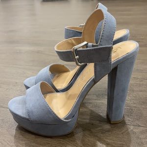 Lauren Conrad sky blue platform heels.